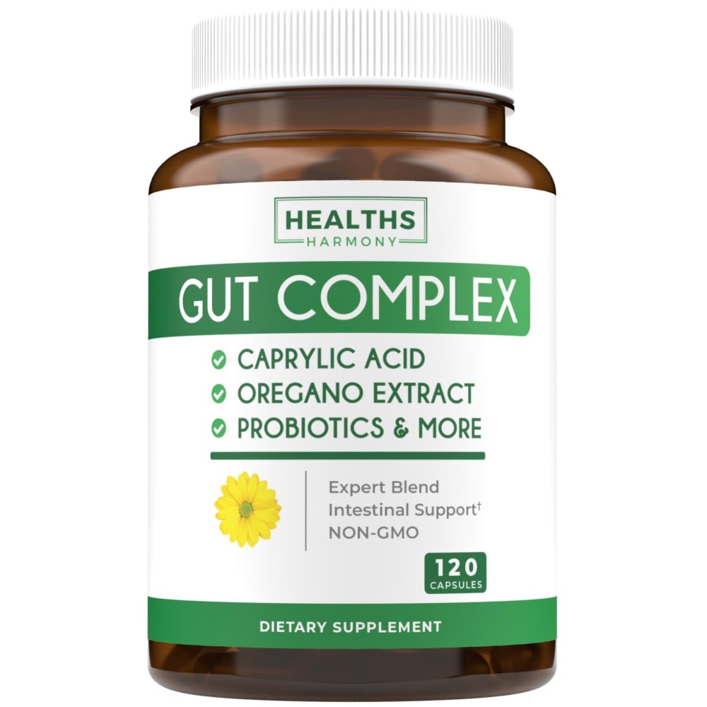 Candida Support (120 Capsules) - Caprylic Acid, Oregano Oil & Probiotics Help Maintain Already Normal Levels of Yeast and Candida - Vegetarian, Non-GMO Intestinal Supplement - Gut Cleanse (No Pills)