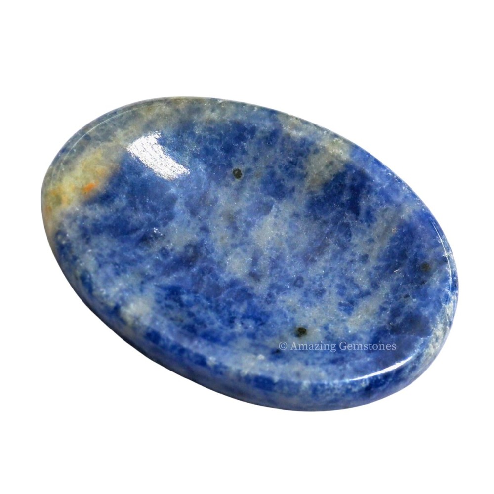 Amazing Gemstone Sodalite Worry Stone Crystals and Healing Stones - Worry Stones for Stress Relief Gifts - Piedra Crystal Fidget for Meditation, Calming, Relaxation