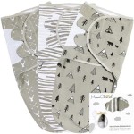 Mama Cheetah Preemie Swaddle Sack, Organic Swaddling Sleep Sacks for Preemies, Preemie Swaddle Blanket Wrap, Easy Swaddles for Premature Baby Boy Girl 4-7 lbs, Newborn Essentials, 3-Pack, Grey