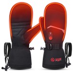 SAVIOR HEAT Heated Mittens Battery Ski Gloves, Upgraded Electric Rechargeable Mitts for Skiing Camping Hiking Arthritis Hands Men Women (XXS)