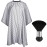 FEBSNOW Professional Hair Cutting Cape with Neck Duster Brush, Salon Barber Cape, Hair Cutting Accessories (Stripe)