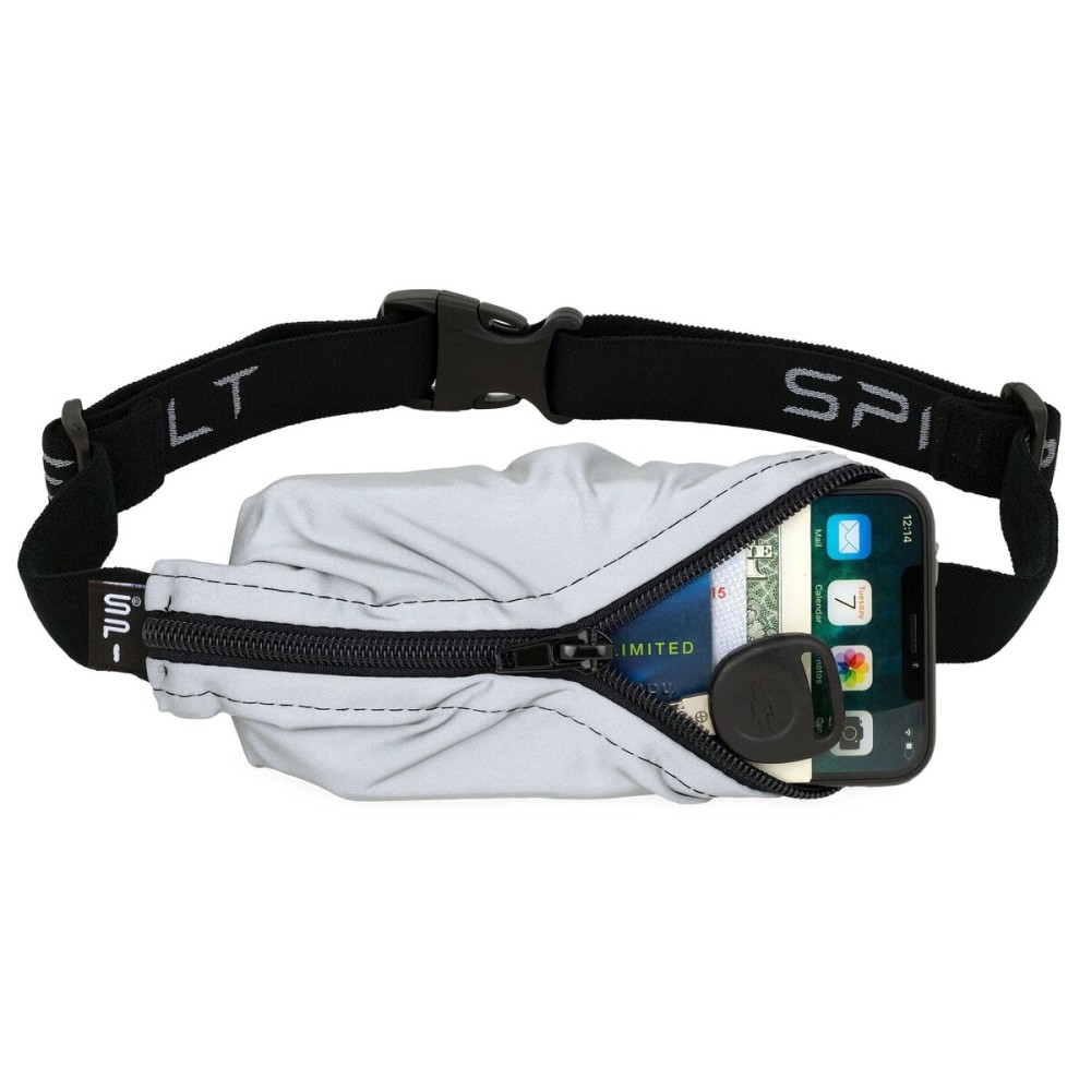 SPIbelt Running Belt for Women Men, Phone Holder for Running, Running Fanny Pack, Holder for Phone, Running Waist Pack, Adjustable Waist, [Fits All Phones]. Reflective with Black Zipper