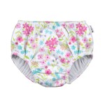 green sprouts Pull-up Reusable Absorbent Swimsuit Diaper - White Flower Bouquet - 18mo