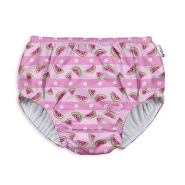 green sprouts Baby Girls Pull-up Reusable And Toddler Swim Diaper, Light Pink Watermelon Stripe, 0-6 Month US