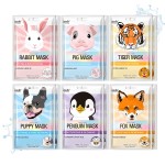 Epielle Character Face Mask Fuzzy Friends 12 Pack, Fun & Effective Korean Skin Care, Spa Party Favors, Stocking Stuffers, Birthday Gifts for Women, Self Care Gifts