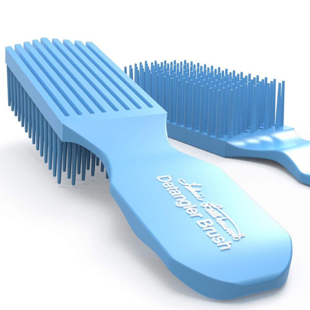 Blue Turquoise Detangler Brush by Felicia Leatherwood - For Kinky, Curly, Wavy 4c or Straight Hair - Tame Your Tangles Smooth Your Coils - Pain Free for All Ages