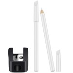 2 Pieces White Nail Pencil and Pencil Sharpener Set, 2 In1 Nail Whitening Under French Fingernail with Cuticle Pusher and Handheld Sharpener for DIY Art Manicure Supplies