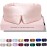 DROWSY Silk Sleep Mask - Face-Hugging, Padded Cocoon for Luxury Sleep in Total Darkness - 100% Pure Mulberry Silk (Sunset Pink)
