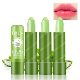 BINGBRUSH Color Changing Lipstick Long Lasting Nutritious Lip Care Magic PH Lip Balm Moisturizer Lipstick Queen, Temperature Changing LipGloss Lip Mask Makeup Set for Women (Aloe Vera)