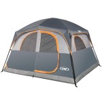 UNP Tents 6 Person Waterproof Windproof Easy Setup,Double Layer Family Camping Tent with 1 Mesh Door & 5 Large Mesh Windows -10\'X9\'X78in(H) Gray