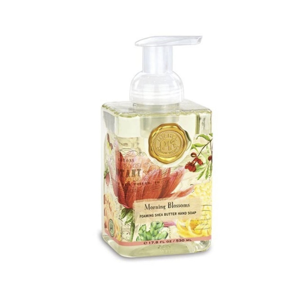 Michel Design Works Foaming Hand Soap 17.8oz, Sweet Floral Melody Scent and Design, Shea Butter and Aloe Vera Blend, Beautiful Square Container with Pump