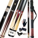 Tai ba cues 2-Piece Pool cue Stick + Hard Case, 13mm Tip, 58, Hardwood Canadian Maple Professional Billiard Pool Cue Stick 18,19,20,21,22 Oz Pool Stick (Selectable)-Blue, Black, Red, Gray, Green