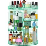 HEMTROY 360 Degree Rotating Makeup Organizer, Extra Large Capacity Organizador De Maquillaje, Removable DIY 7 Layers Cosmetics Organizer, Acrylic Perfume Organizer for Vanity Countertop (Green)
