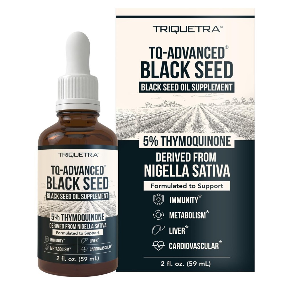 Black Seed Oil Liquid | 5% Thymoquinone - TQ-Advanced | High Potency - 100 mg per Serving - 15:1 Concentrate from Nigella Sativa Extract, Raw Form, Vegan Formula, Glass Bottle (30 Servings)