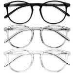 IBOANN Chic & Comfy Blue Light Glasses for Women - 3-Pack Round Frames, Screen-Ready Style with UV Protection Coating