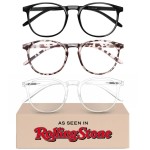 IBOANN Chic & Comfy Blue Light Glasses for Women - 3-Pack Round Frames, Screen-Ready Style with UV Protection Coating