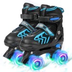 SZHZS Adjustable Toddler Kids Roller Skates with Light Up Wheels for Boys Girls Beginners for Indoor Outdoor Sports - Small Size