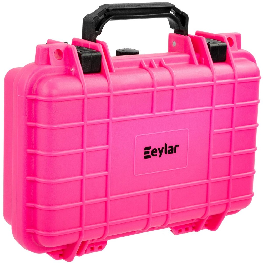 Eylar Hard Gun Case Water & Shock Proof With Foam TSA Approved 11.6 Inch 8.3 Inch 3.8 Inch (Pink)