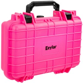 Eylar Hard Gun Case Water & Shock Proof With Foam TSA Approved 11.6 Inch 8.3 Inch 3.8 Inch (Pink)