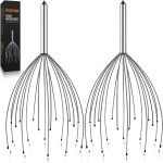 Asqraqo Stocking Stuffers, 2 Pack Scalp Massagers, 20 Fingers Hand-held Massage Tingle, Head Massagers for Deep Relaxation, Stress Relief and Hair Stimulation Christmas Presents