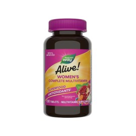 Nature\'s Way Alive! Daily Complete Multivitamin for Women, Supports Energy Metabolism, Hair, Skin & Nails*, B-Vitamins, Superfood Antioxidants, 130 Tablets (Packaging May Vary)