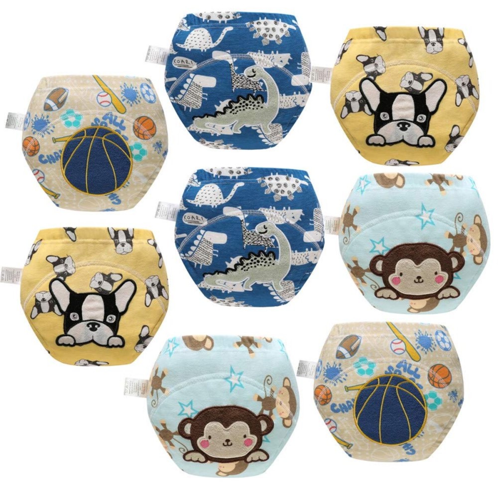 Skhls Baby Toddler Thick Absorbent Potty Training Pants Underwear (2T, 8pcs Blue)