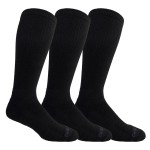 Dr. Scholl\'s Mens Athletic & Work Compression Over The Calf - 1 3 Pair Packs Moisture Management Sock, Black, 13-15 US