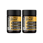 ONNIT Alpha Brain Nootropic Capsules for Men & Women, IGEN Non-GMO Tested Memory, Focus & Mental Clarity Support with L-Theanine and Vitamin B6, 30 Count Each, Pack of 2 (60 Capsules)