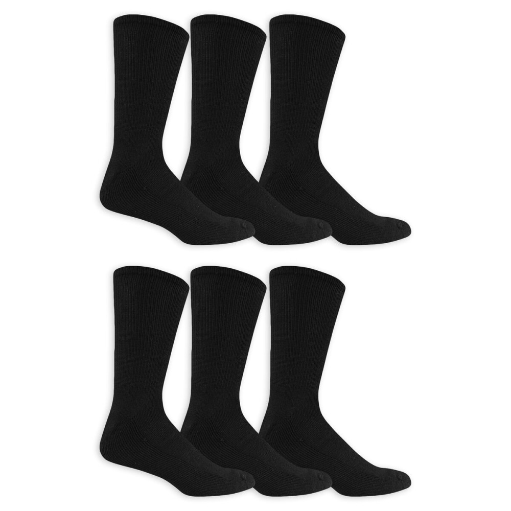 Dr. Scholl\'s Mens Diabetes & Circulator - 4 6 Pair Packs Non-binding Comfort And Moisture Management Sock, Black, 7-12 US
