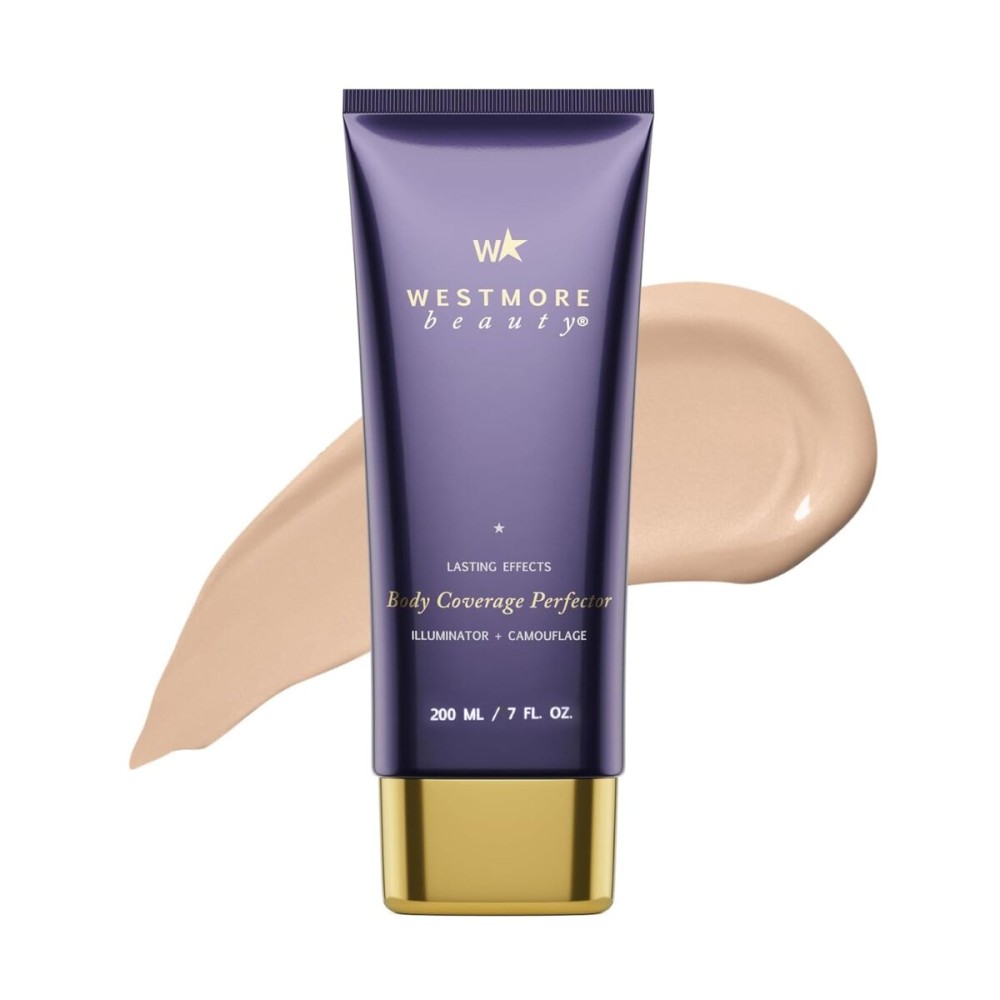 Westmore Beauty Body Coverage Perfector - Waterproof Leg & Body Makeup - Tattoo Cover Up Makeup - 7 Oz (Light Radiance)