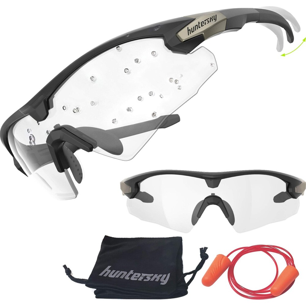HTS HUNTERSKY Q57 Clear Lens Ballistic Tactical Shooting Glasses ANSI Z87+ UV400 Anti-Fog Eyewear for Airsoft Range Security and Outdoor Sports, for Men and Women