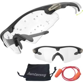 HTS HUNTERSKY Q57 Clear Lens Ballistic Tactical Shooting Glasses ANSI Z87+ UV400 Anti-Fog Eyewear for Airsoft Range Security and Outdoor Sports, for Men and Women
