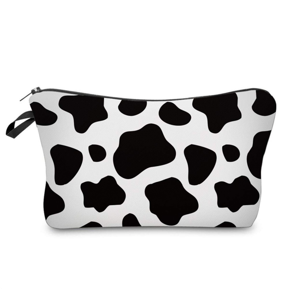 Deanfun Cosmetic Bag for Women Trendy Makeup Bags Organizer Travel Waterproof Toiletries Bag Accessories Cow Point Gifts (52558)