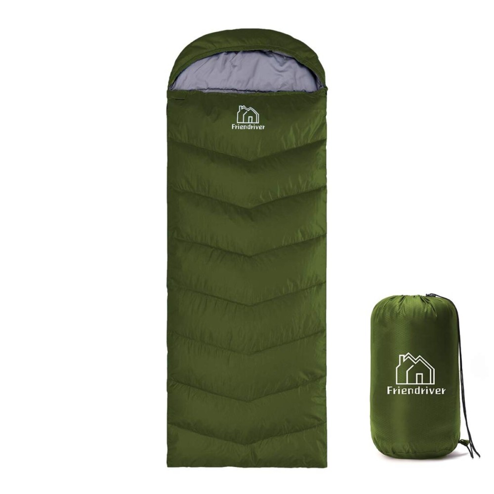 Friendriver XL Size Upgraded Version of Camping Sleeping Bag 4 Seasons Warm and Cool, Lighter Weight, Adults and Children Can Use Waterproof Camping Bag, Travel and Outdoor Activities (Green, Single)