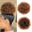 Yinmei Baibian Ombre Brown Kinky Curly Ponytail Hair Afro Puffs Drawstring Ponytails Synthetic Short Bun Extensions Hairpieces Updo Hair for Women Girls(1B/30)