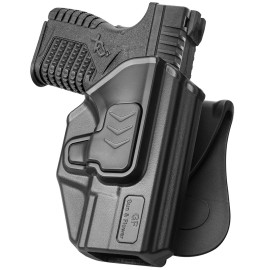 Gun&Flower Springfield XD-S Holster, OWB Paddle Holster Fit Springfield XD-S 9mm/.40 S&W 3.3 Barrel. (Not for Mod Series) Outside Waistband Carry Holster, Index Finger Release-Right Hand