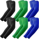 YQXCC 6 Pairs Arm Sleeves, Cooling UV Sun Protection Sports Compression Sleeves for Men Women, Golf Basketball Arm Sleeves