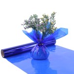 Morepack Blue Cellophane Wrap Roll, Translucent Blue Cellophane Wrapping Paper, 16 Inch Width x 100 Ft Long Colored Cellophane Rolls for Gift Baskets,DIY Arts Crafts Decoration and More
