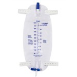 Easy-Tap Leg Bag Urinary Drainage Bag, 1000ml, Anti-Reflux Valve, Cloth Straps, Easy Flip Drain (Pack of 3) (COL3)