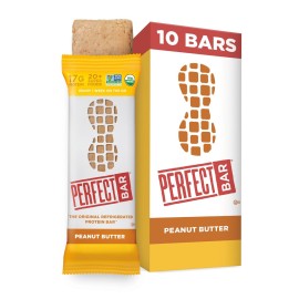 Perfect Bar, Peanut Butter Protein Bar, High Protein, Organic, Gluten Free, Soy Free, Non GMO, No Sugar Alcohols, 2.5 Ounce Bar, 10 Count