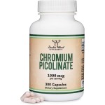 Chromium Picolinate 1000mcg for Healthy Weight Management (High Absorption and Bioavailability) (300 Vegan Safe Capsules, Non-GMO, Gluten Free) by Double Wood Supplements
