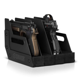 Savior Equipment Gun Pistol Revolver Firearm Handgun Rack Stand, Fit 4 of Most Long-Barreled Pistols, Cushioned Foam to Protect, Gun Safe Cabinet Storage Organizer Accessories