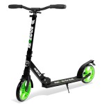Hurtle Lightweight and Foldable Kick Scooter - Adjustable Scooter for Teens and Adult, Alloy Deck with High Impact Wheels, Durable ABEC-7 Bearings w/ T-bar Anodized Clamp Collar, Green HURTS56.5