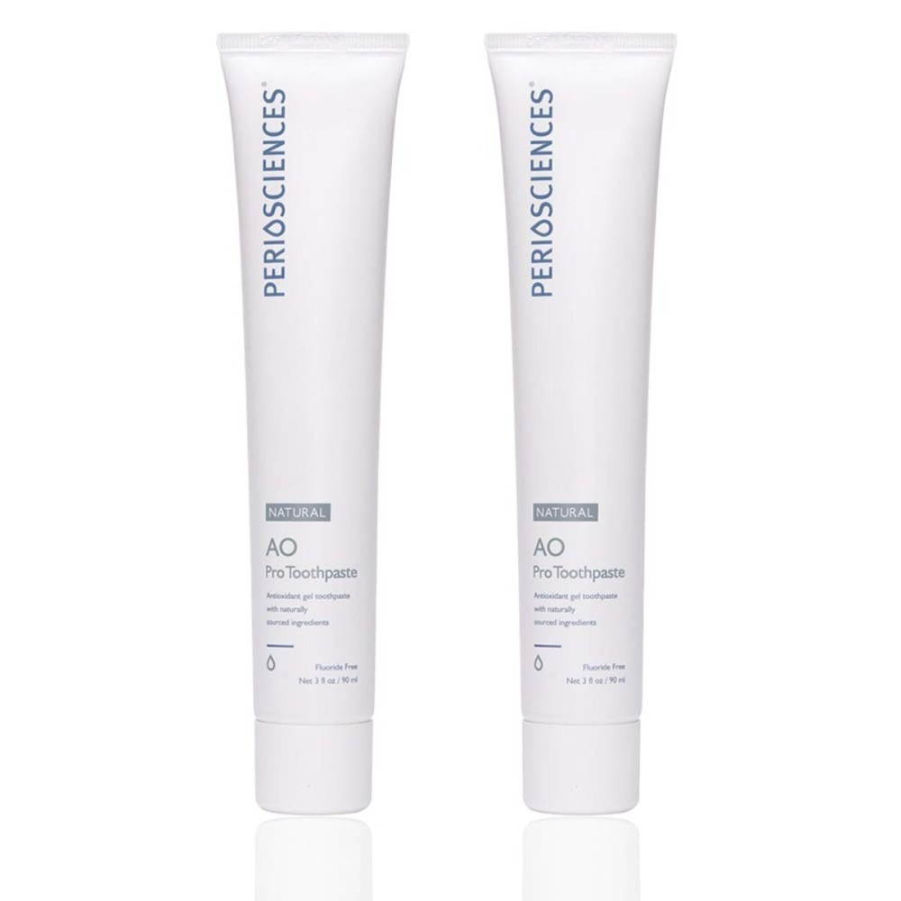 PerioSciences AO Pro Natural Toothpaste with Nano Hydroxyapatite, Remineralizing, Fluoride Free, SLS Free, Gluten Free 3 fl oz / 90ml - Pack of 2