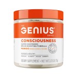Genius Consciousness, Super Nootropic Brain Supplement Powder, Mango - Boost Focus, Cognitive Function, Concentration & Memory Booster - Alpha GPC & Lions Mane Mushroom for Neuro Energy & IQ