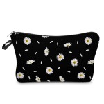 Deanfun Cosmetic Bag for Women, Durable Polyester Makeup Bag Organizer Travel Waterproof Roomy Accessories Daisy Purse Bag Gifts(52366)