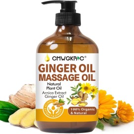 Ginger Oil,Ginger Massage Oil for Lymphatic Drainage,Natural Body Oil for Skin,Arnica Oil,Sore Muslce Massage Oil,Spa Ginger Oil-Warming and Relaxing for Christmas Stocking Stuffers for Men Women