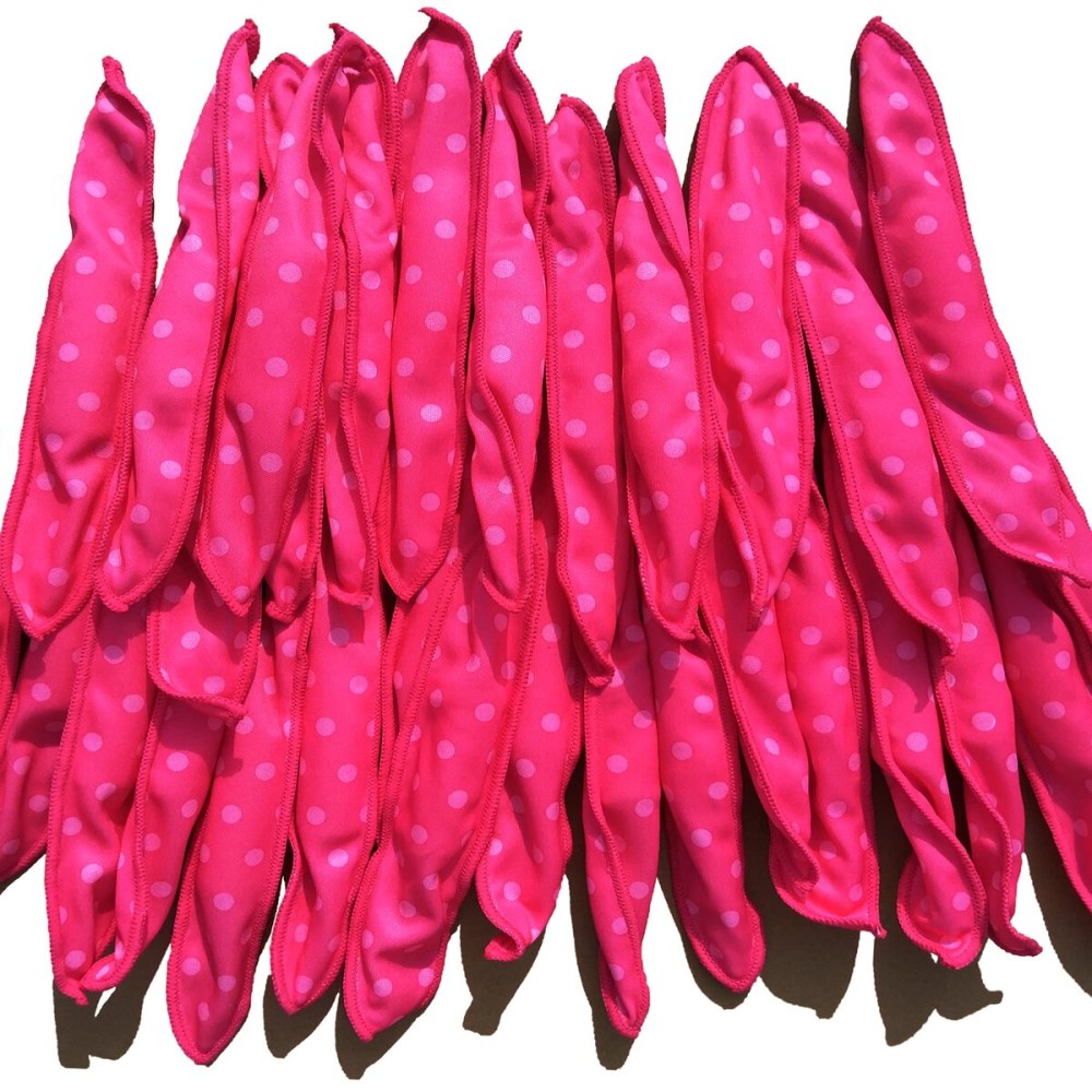 Aimin Soft Satin Sponge Overnight Curlers for Heatless, Long Hair Curls (20 pcs, pink)