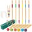 ApudArmis 35In Six Players Croquet Set with Deluxe Premiun Pine Wooden Mallets,Colored Ball,Wickets,Stakes - Lawn Backyard Game Set for Adults/Teens/Family (Large Carry Bag Including)