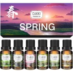 CAKKI Essential Oils for Diffusers for Home,Spring Fragrance Oils Set,6x10ml,Sweet Pea,Emerald Gardenia,Plum Blossom,Newly Born,Reborn,Velvet Petals,Aromatherapy Oils,for Candles Making